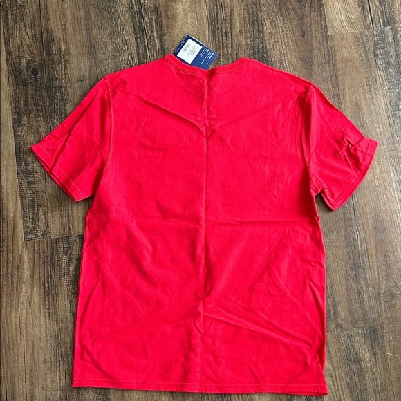 Champion Men’s Bright Red Short Sleeve Tee embroidered - Picture 2 of 3